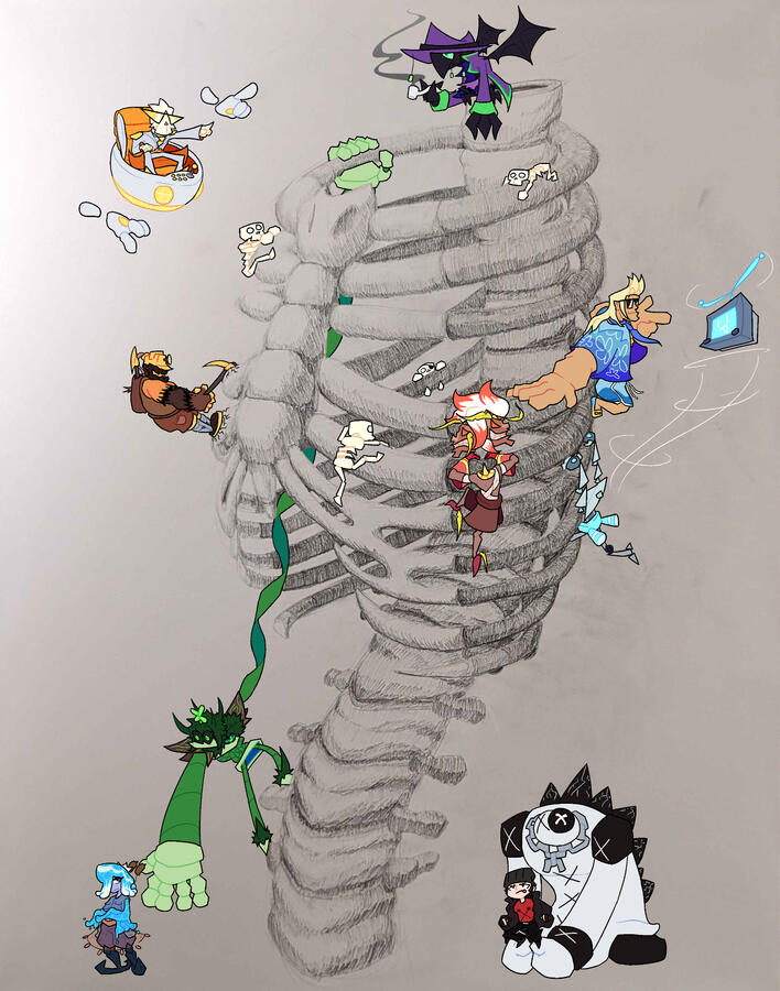 Digital and Graphite on Paper, Cage of Creation, 2024